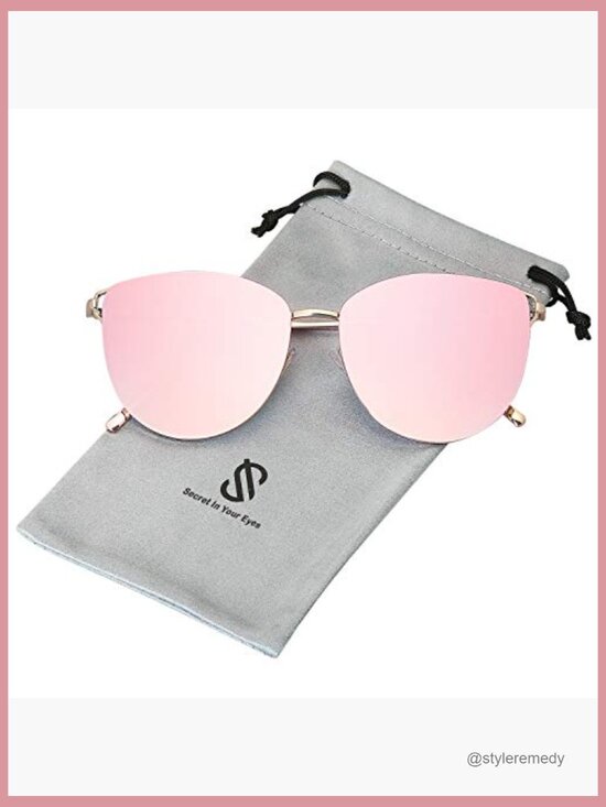 Metal Frame Mirrored Flat Lens Sunglasses UV400 Protection main image 7